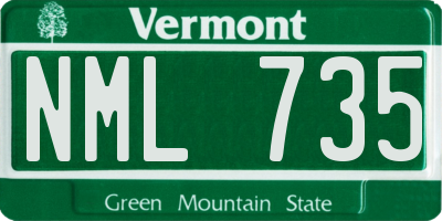 VT license plate NML735