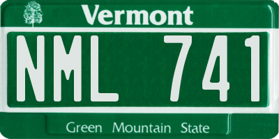 VT license plate NML741