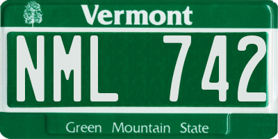 VT license plate NML742