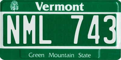VT license plate NML743