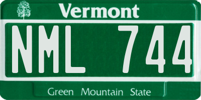 VT license plate NML744