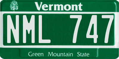 VT license plate NML747