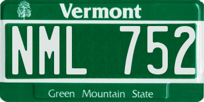 VT license plate NML752