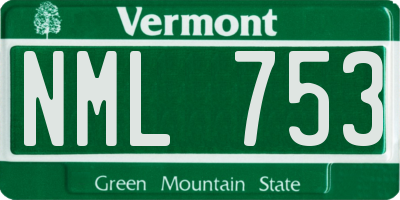 VT license plate NML753