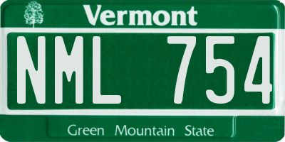 VT license plate NML754