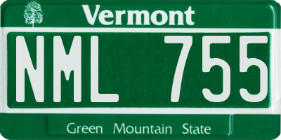 VT license plate NML755