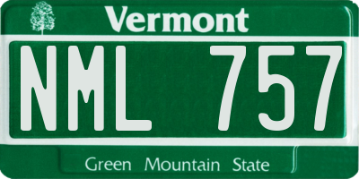VT license plate NML757