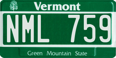 VT license plate NML759