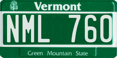 VT license plate NML760