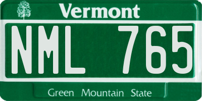 VT license plate NML765