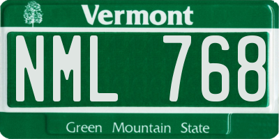 VT license plate NML768