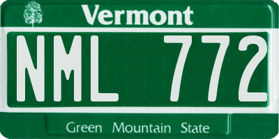 VT license plate NML772