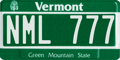 VT license plate NML777