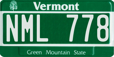 VT license plate NML778