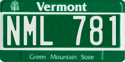 VT license plate NML781