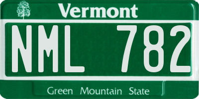 VT license plate NML782