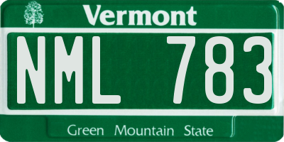 VT license plate NML783