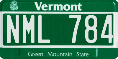 VT license plate NML784