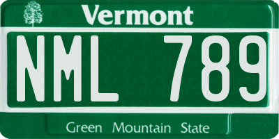 VT license plate NML789