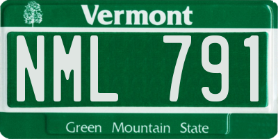 VT license plate NML791