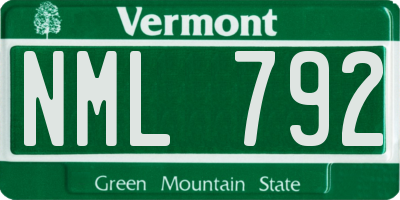 VT license plate NML792