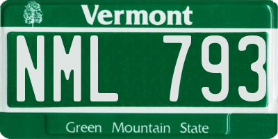 VT license plate NML793