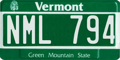 VT license plate NML794