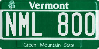 VT license plate NML800