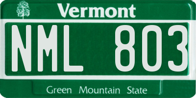 VT license plate NML803