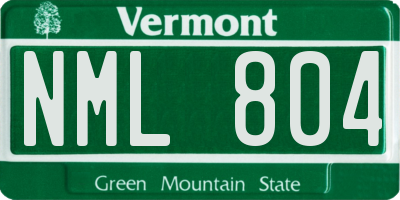 VT license plate NML804