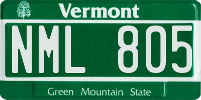 VT license plate NML805
