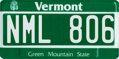 VT license plate NML806