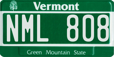VT license plate NML808