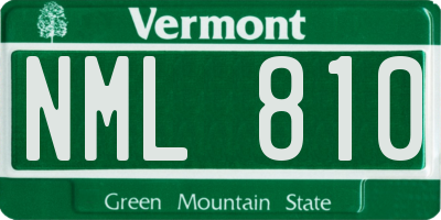 VT license plate NML810