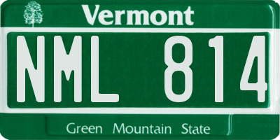 VT license plate NML814