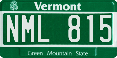 VT license plate NML815