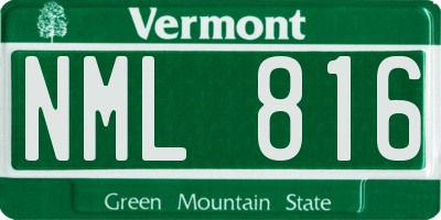 VT license plate NML816