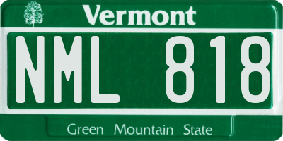 VT license plate NML818