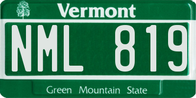 VT license plate NML819