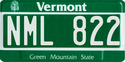 VT license plate NML822