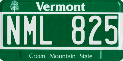 VT license plate NML825