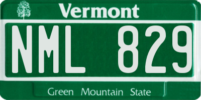 VT license plate NML829