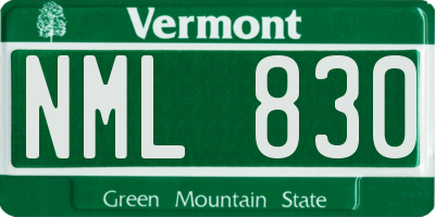 VT license plate NML830