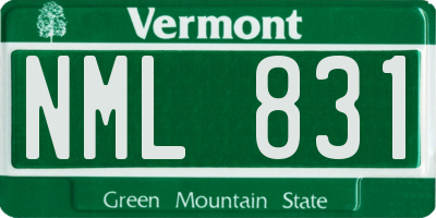 VT license plate NML831