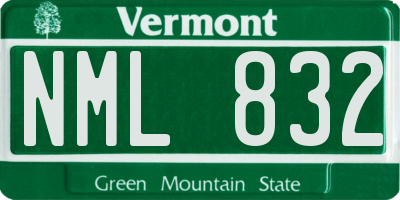 VT license plate NML832
