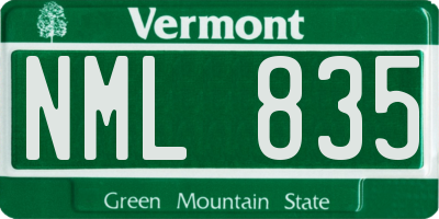VT license plate NML835
