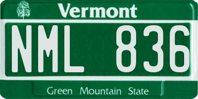 VT license plate NML836
