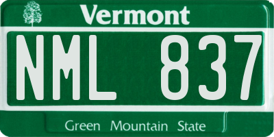 VT license plate NML837