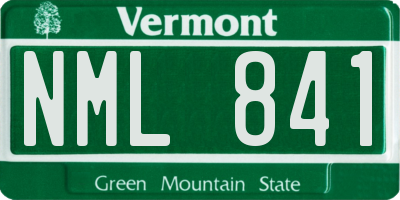 VT license plate NML841