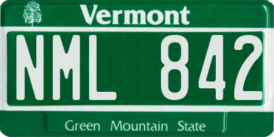 VT license plate NML842
